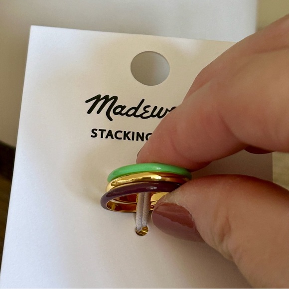 Madewell Colorblock Enamel Stacking Ring Set - Picture 6 of 11